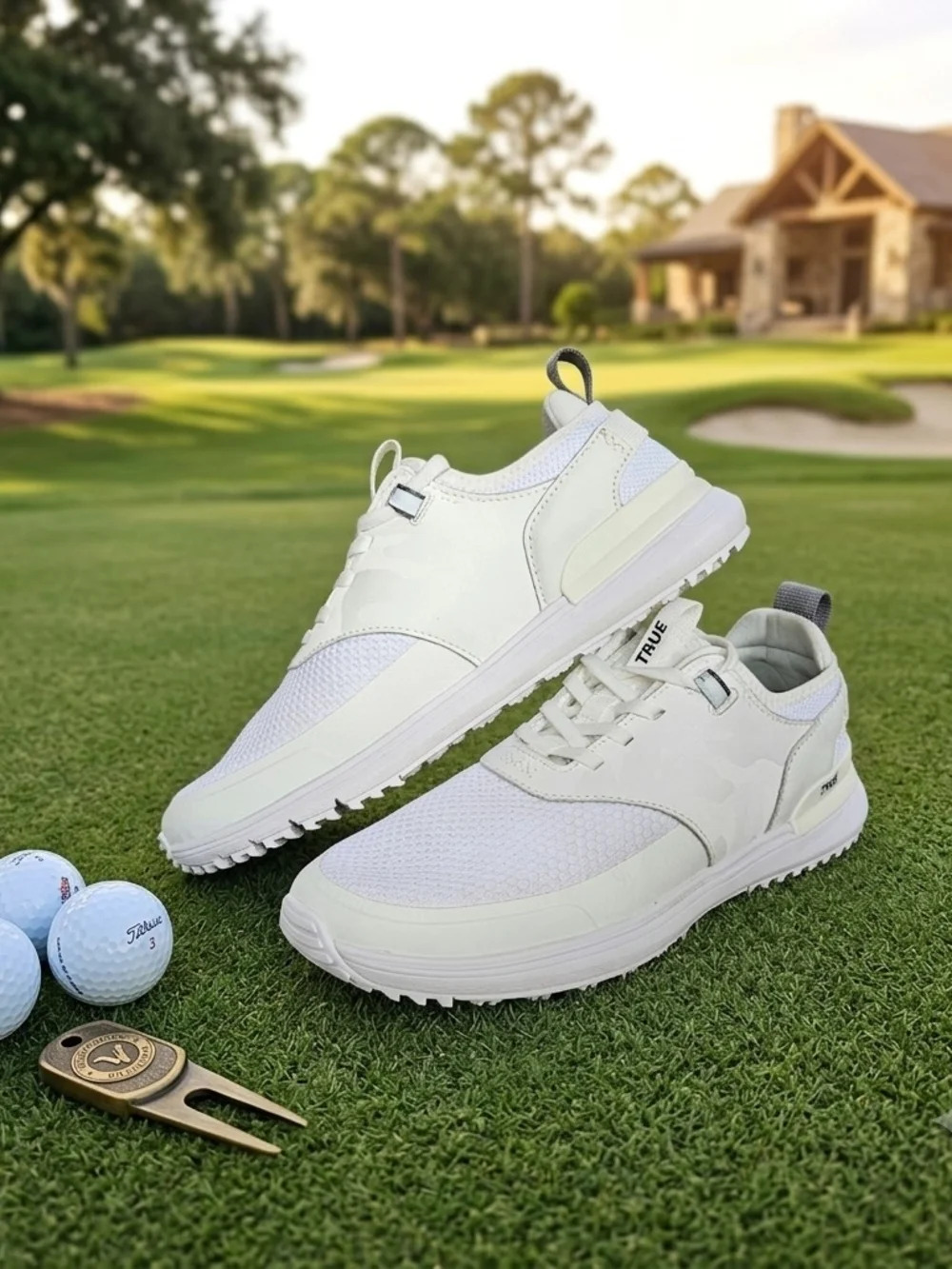 TRUE Linkswear Lux Hybrid Spikeless Golf Shoes Men's Size 11.5 White - Picture 1 of 13